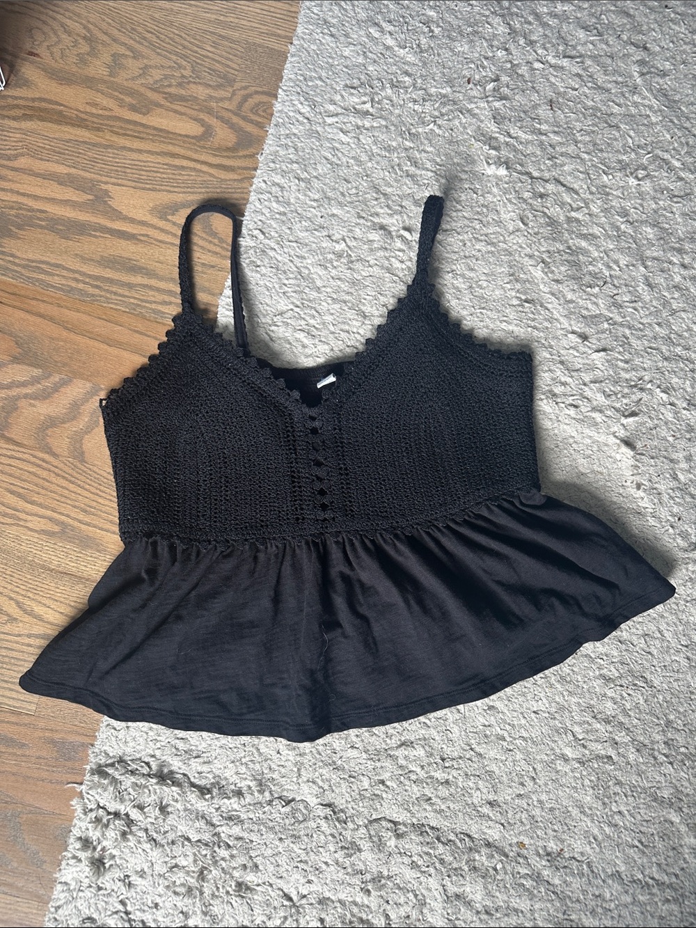 Black Peplum Tank Top
